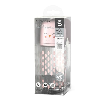BIBERÓN VIDRIO 240ML BONHOMIA FEATHER ROSA - 2