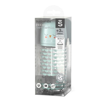 BIBERÓN VIDRIO 240ML BONHOMIA FEATHER VERDE - 2
