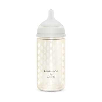 BIBERÓN VIDRIO 240ML BONHOMIA FEATHER BEIGE - 2