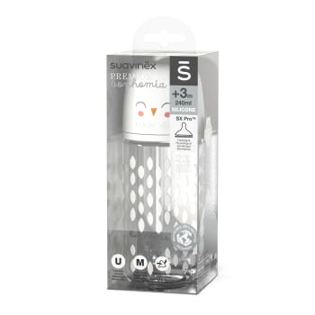 BIBERÓN VIDRIO 240ML BONHOMIA FEATHER BEIGE - 3
