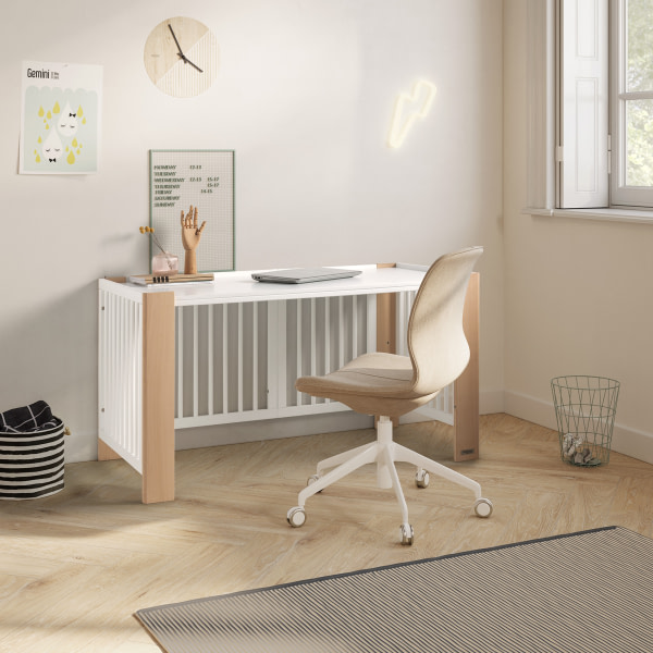 CUNA CONVERTIBLE DE 140 X 70 CONVERBABY BLANCO/CERA NATURAL - 4