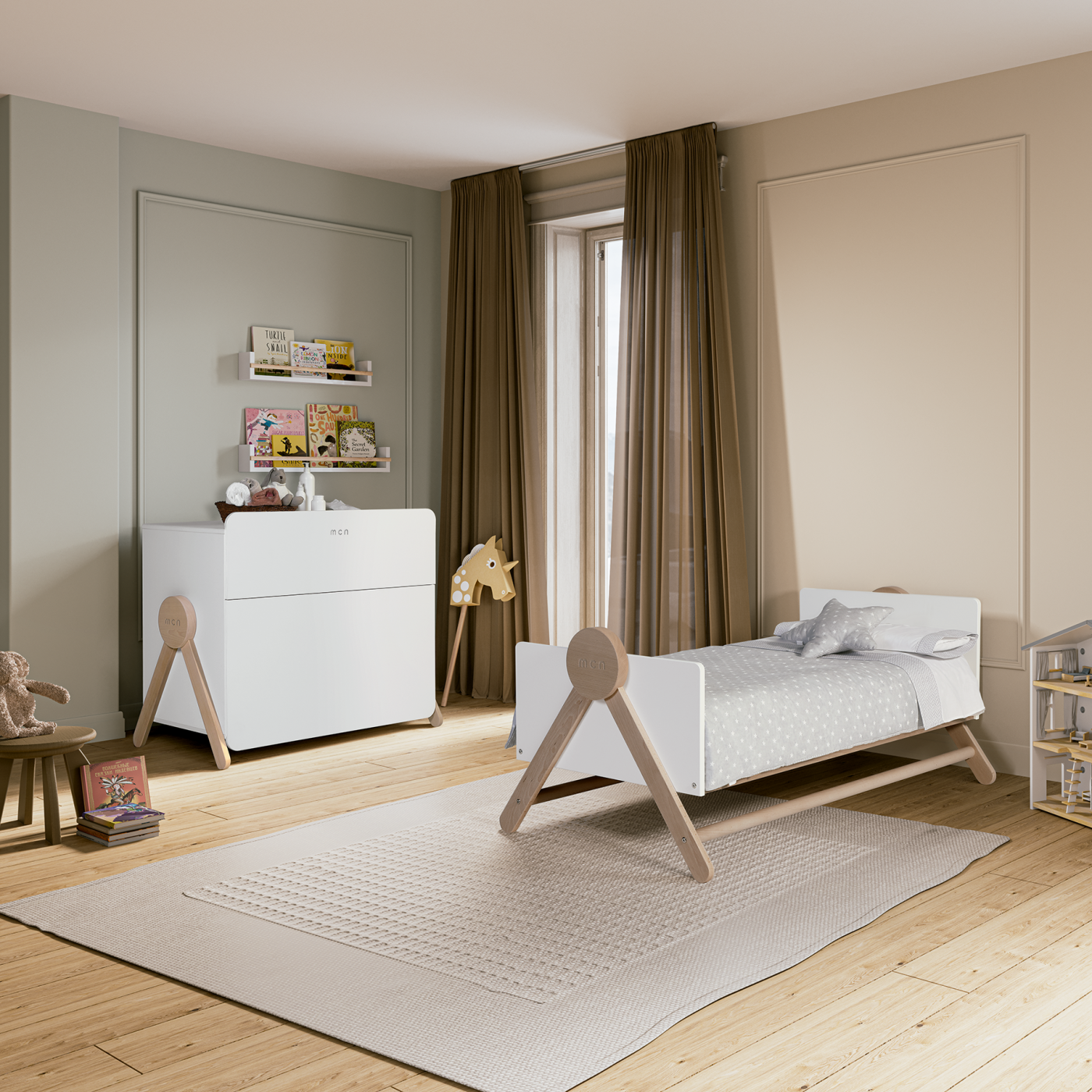 CUNA DE 140 X 70 BED SWING BLANCO/CERA NATURAL