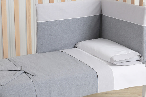 KIT NÓRDICO + PROTECTOR CUNA 120 X 60 TX-1650 NATURE GRIS