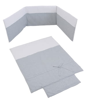 KIT NÓRDICO + PROTECTOR CUNA 140 X 70 TX-1732 NATURE GRIS - 3