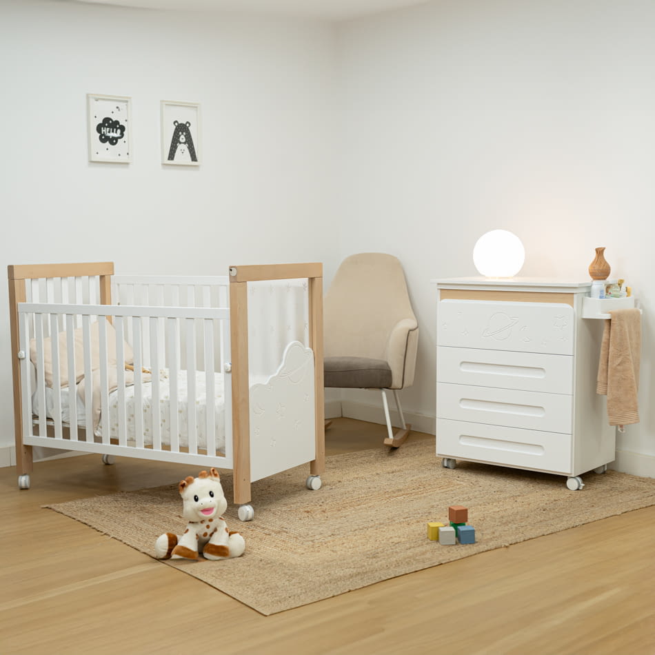 CUNA DE 120 X 60 DOLCE MAGIC BLANCO/CERA NATURAL