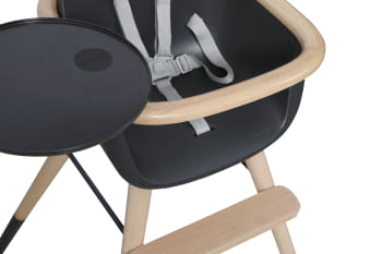 TRONA (INCLUYE BANDEJA Y CORREAS) OVO ORIGINAL TIMBER PLUS CERA NATURAL/GRIS ANTRACITA TELA GRIS - 3