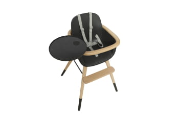 TRONA (INCLUYE BANDEJA Y CORREAS) OVO ORIGINAL TIMBER PLUS CERA NATURAL/GRIS ANTRACITA TELA GRIS - 4