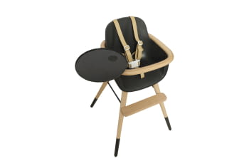 TRONA (INCLUYE BANDEJA Y CORREAS) OVO ORIGINAL TIMBER LUXE CERA NATURAL/GRIS ANTRACITA POLIPIEL BEIGE - 5
