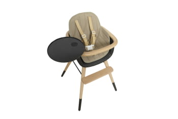 TRONA (INCLUYE BANDEJA Y CORREAS) OVO ORIGINAL TIMBER LUXE CERA NATURAL/GRIS ANTRACITA POLIPIEL BEIGE - 6