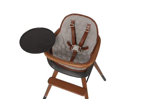 TRONA (INCLUYE BANDEJA Y CORREAS) OVO ORIGINAL CITY LUXE GRIS ANTRACITA/CAOBA POLIPIEL MARRON - 3