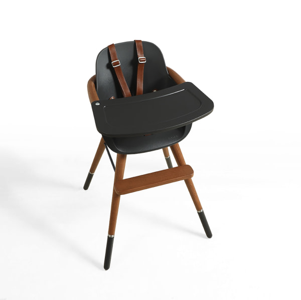 TRONA (INCLUYE BANDEJA Y CORREAS) OVO ORIGINAL CITY LUXE GRIS ANTRACITA/CAOBA POLIPIEL MARRON - 7