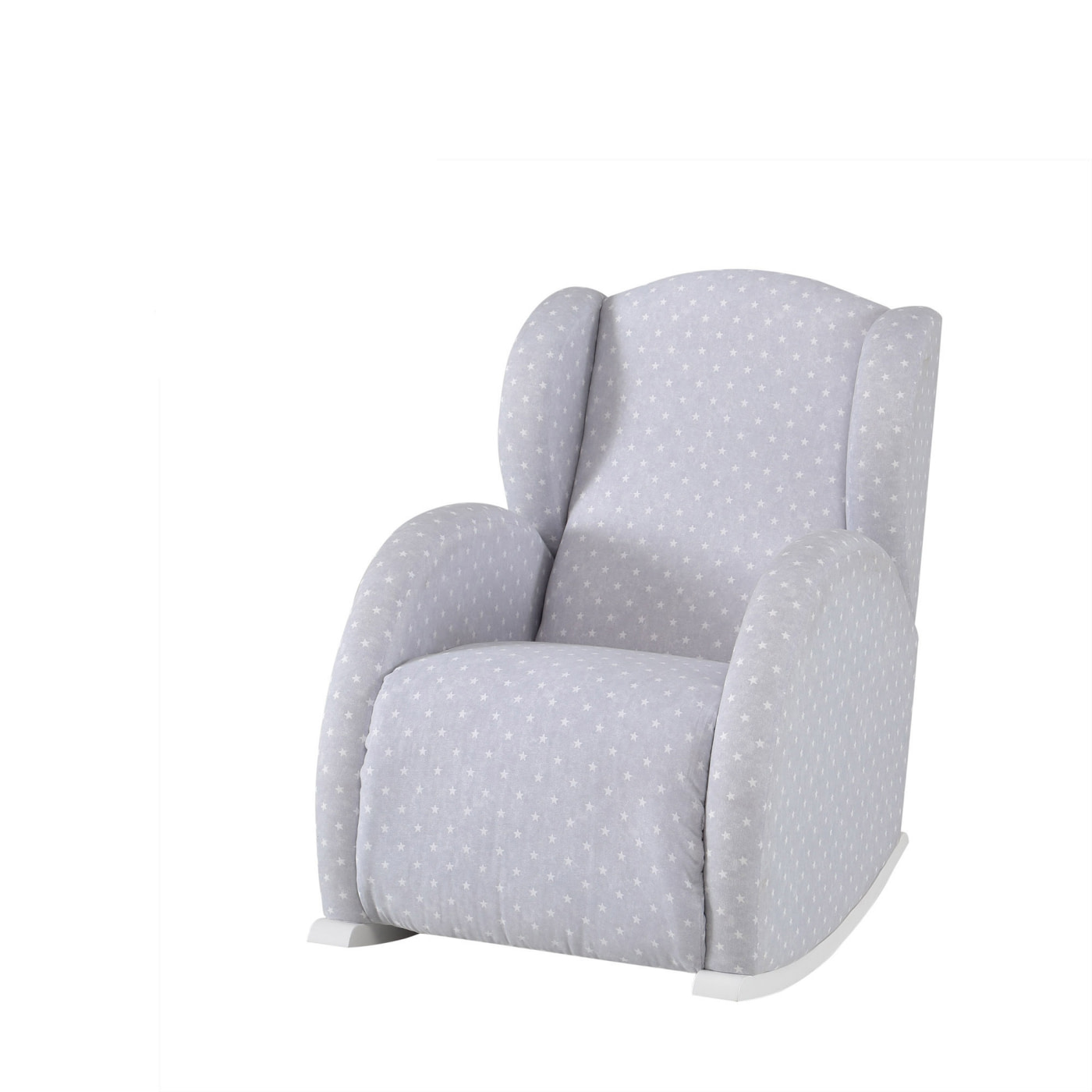 MECEDORA CON TAPIZADO TELA MECEDORA LACTANCIA FLOR BLANCO GALAXY GRIS - 