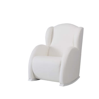 MECEDORA CON TAPIZADO POLIPIEL MECEDORA LACTANCIA FLOR BLANCO POLIPIEL BLANCO - 2
