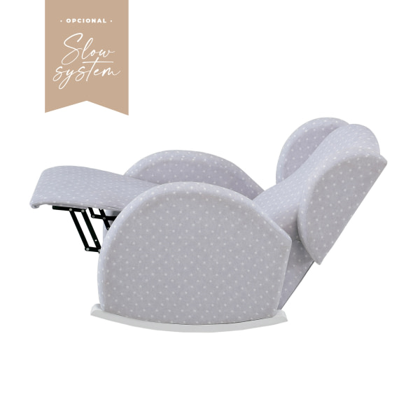 MECEDORA SLOW SYSTEM CON TAPIZADO TELA MECEDORA LACTANCIA FLOR SLOW SYSTEM BLANCO GALAXY GRIS - 2