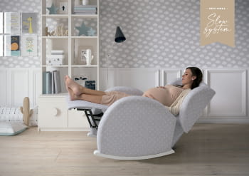 MECEDORA SLOW SYSTEM CON TAPIZADO TELA MECEDORA LACTANCIA FLOR SLOW SYSTEM BLANCO GALAXY GRIS - 4