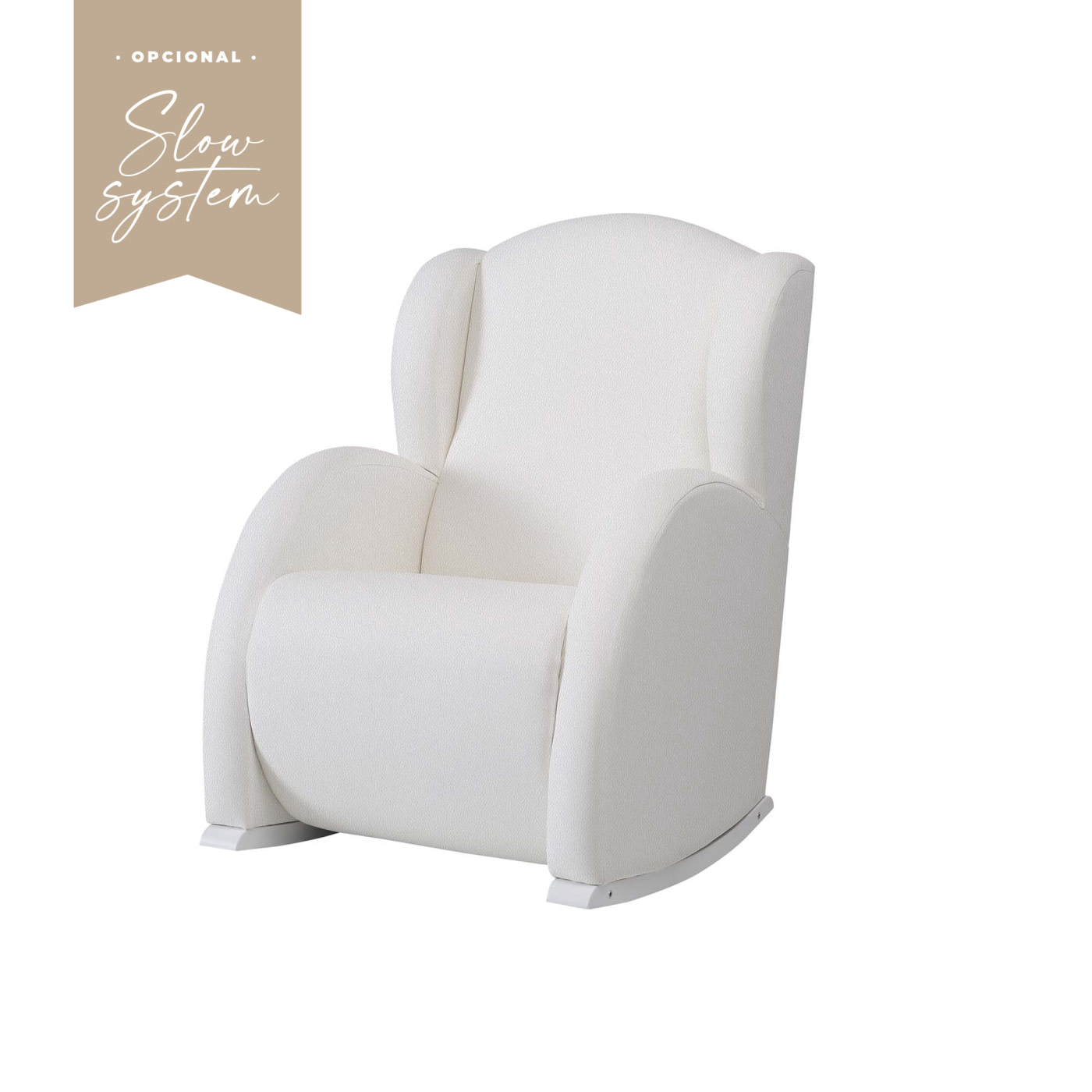 MECEDORA SLOW SYSTEM CON TAPIZADO POLIPIEL MECEDORA LACTANCIA FLOR SLOW SYSTEM BLANCO POLIPIEL BLANCO - 