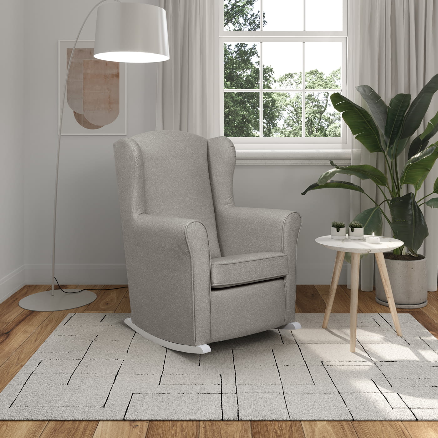 MECEDORA SLOW SYSTEM CON TAPIZADO TELA MECEDORA LACTANCIA NANNY SLOW SYSTEM BLANCO SOFT GREY