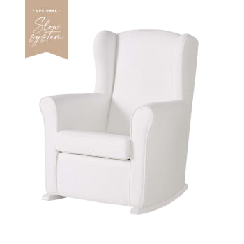 MECEDORA SLOW SYSTEM CON TAPIZADO POLIPIEL MECEDORA LACTANCIA NANNY SLOW SYSTEM BLANCO POLIPIEL BLANCO - 2