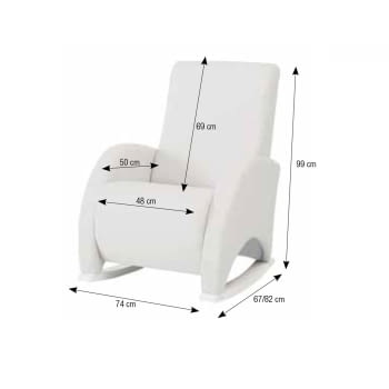 MECEDORA CON TAPIZADO POLIPIEL MECEDORA LACTANCIA CONFORT BLANCO POLIPIEL BLANCO - 2