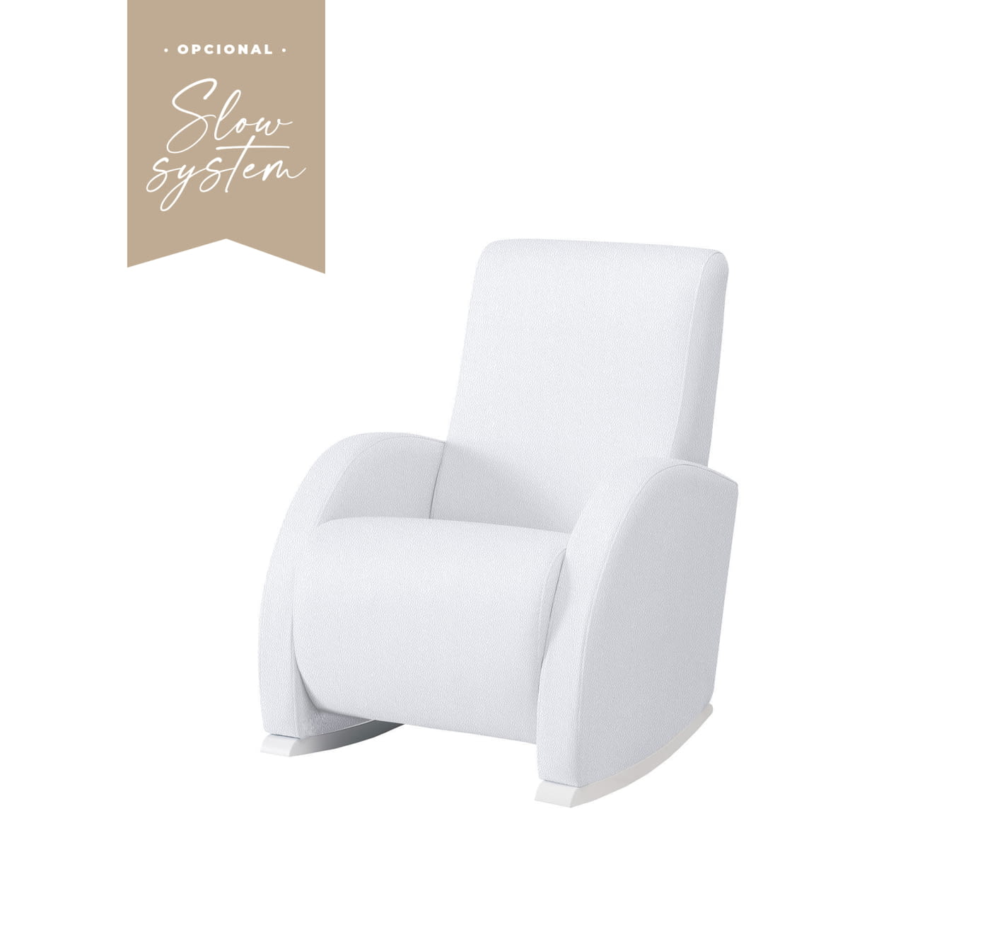 MECEDORA SLOW SYSTEM CON TAPIZADO POLIPIEL MECEDORA LACTANCIA CONFORT SLOW SYSTEM BLANCO POLIPIEL BLANCO