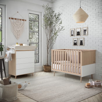 CUNA DE 120 X 60 NATURE MADERA/BLANCO - 2