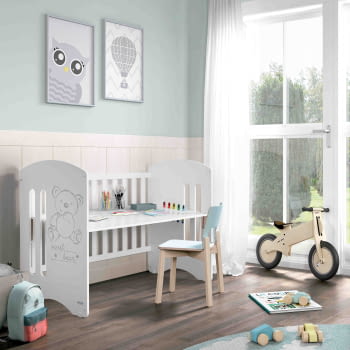 CUNA DE 120 X 60 SWEET BEAR BASIC BLANCO - 6