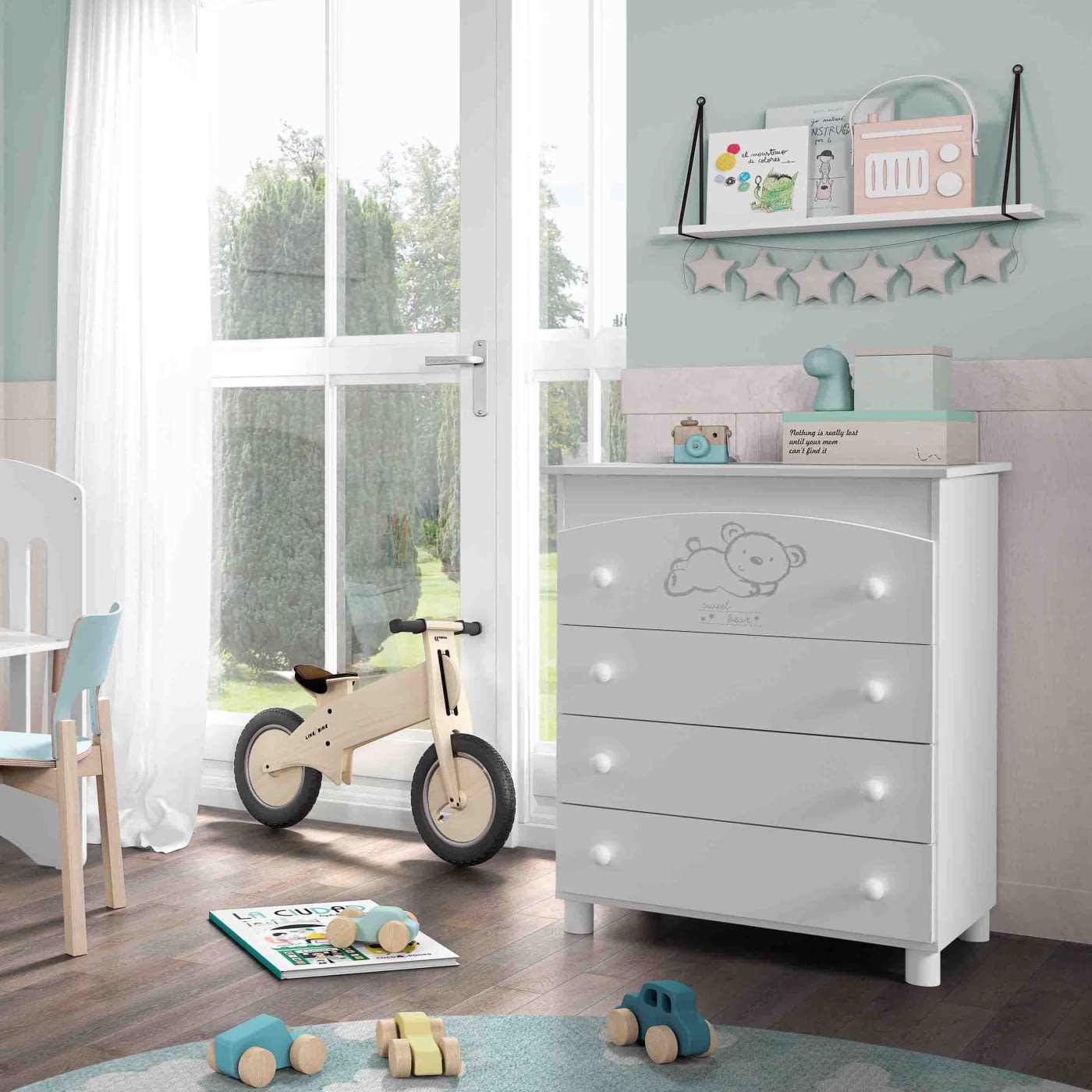 BAÑERA B-970* SWEET BEAR BLANCO ESTRELLAS GRIS