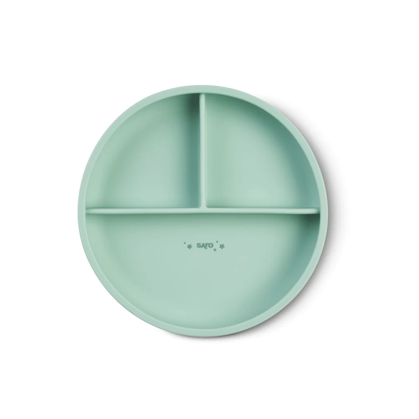 Plato con secciones "Food & Fun" Menta