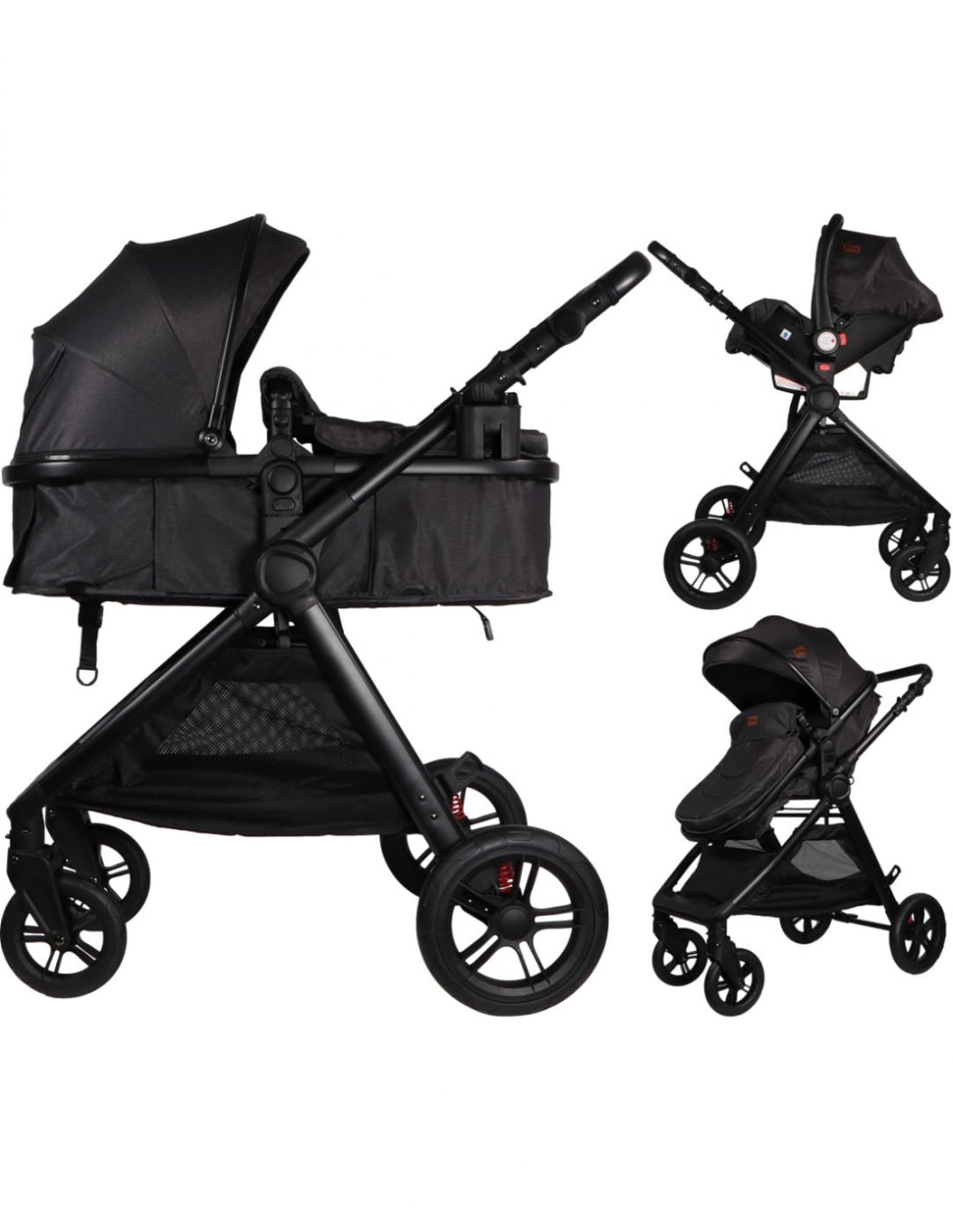 Cochecito Bebé Ding Liam Black/Black