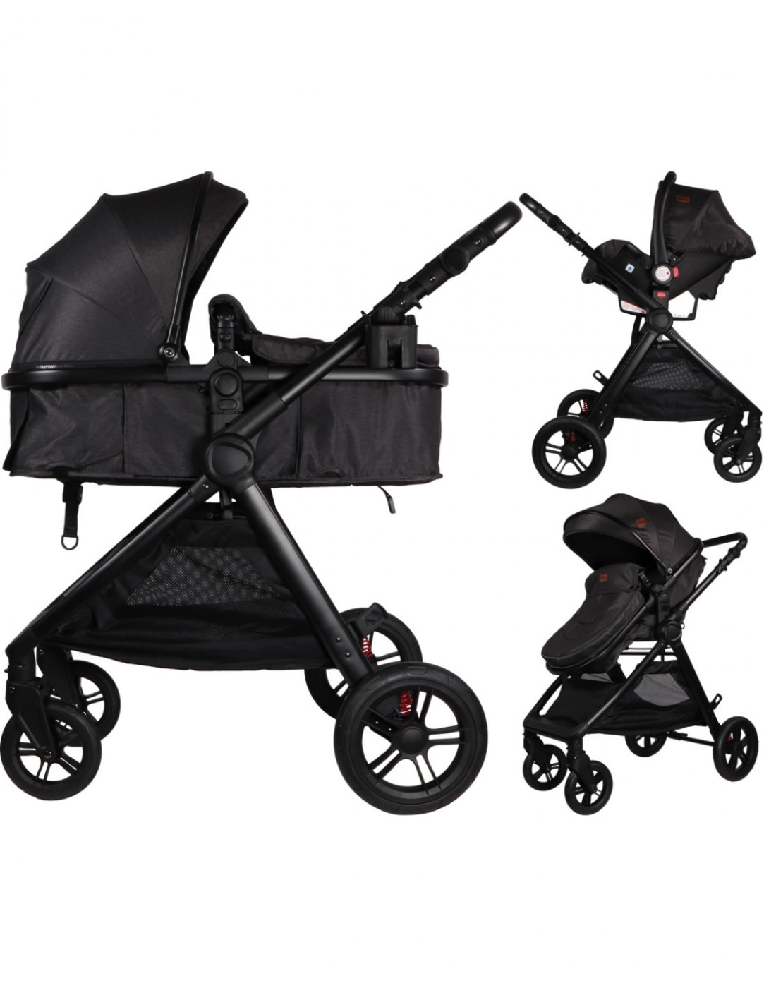 Cochecito Bebé Ding Liam Black/Black