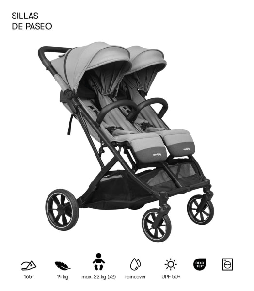SILLA GEMELAR + 1 CAPAZO CASUALPLAY TOUR TWIN MAX MISTY PINK - 3
