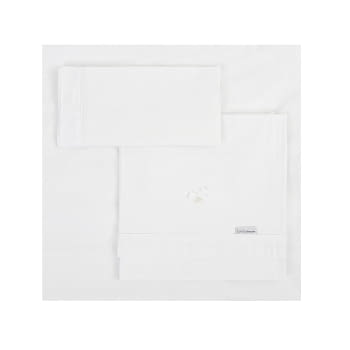juego 3 piezas sábanas algodón 100% (40x80) Toscana Blanco Bimbidreams