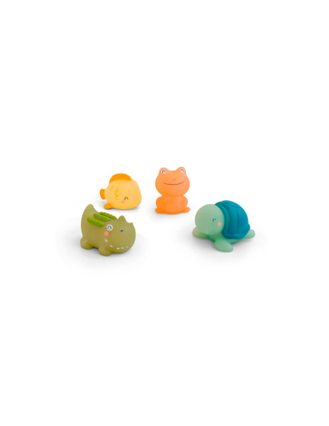 Set de 4 juguetes de baño Saro "Tropicool" - Thermosensibles
