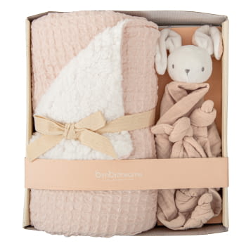 SET DE REGALO (MANTA WAFFLE/CORAL + DOUDOU)