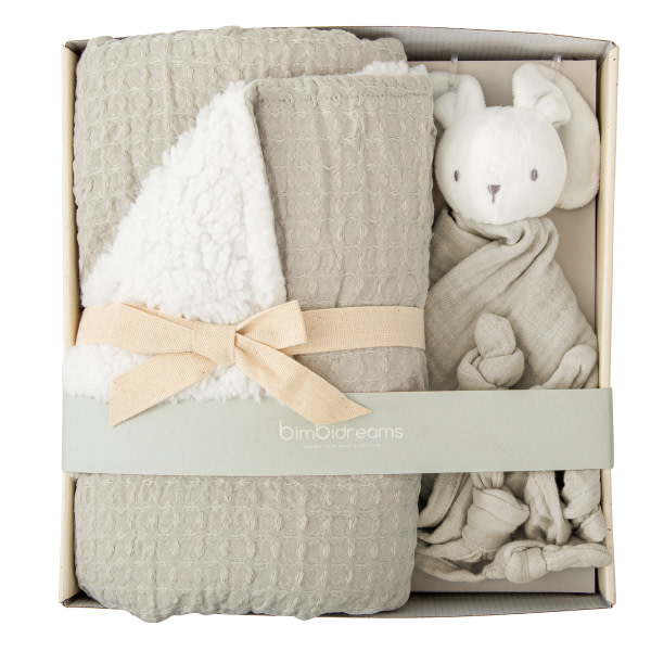 SET DE REGALO (MANTA WAFFLE/CORAL + DOUDOU)