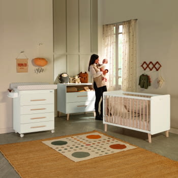 CUNA DE 120 X 60 TREVI BLANCO/CERA NATURAL - 3