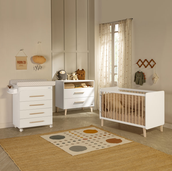 CUNA DE 120 X 60 TREVI BLANCO/CERA NATURAL - 4