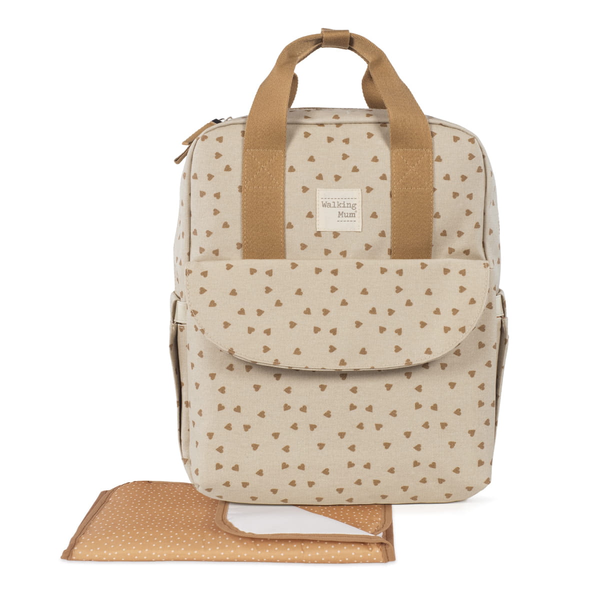 MOCHILA CORAZONES POPPY CANELA