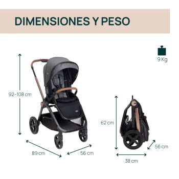 TRÍO MYSA CON FIRST SEAT RECLINE (3 BULTOS) BLACK SATIN - 2