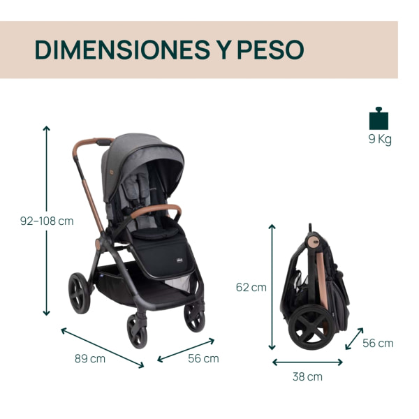 TRÍO MYSA CON FIRST SEAT RECLINE (3 BULTOS) BLACK SATIN - 2