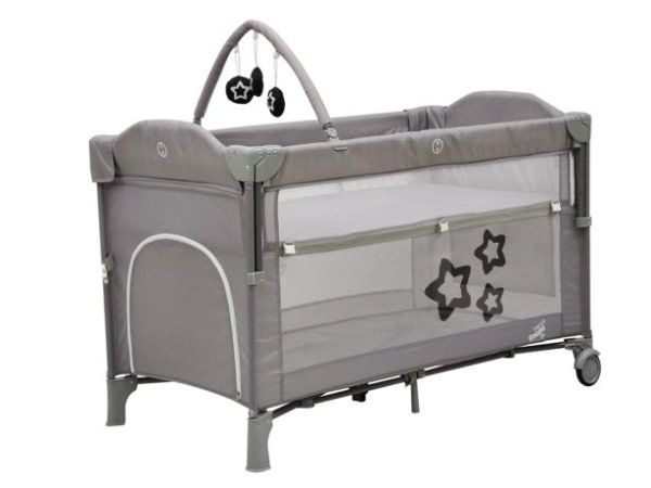 Cuna de viaje colecho elevador Dream estrella gris - 2