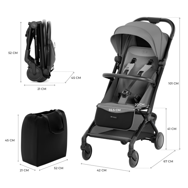 Kinderkraft pushchair (cabin)  Pilot 2 PLATINUM GRAY - 11