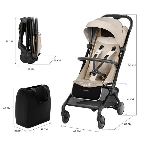 Kinderkraft pushchair (cabin)  Pilot 2 BEIGE - 13