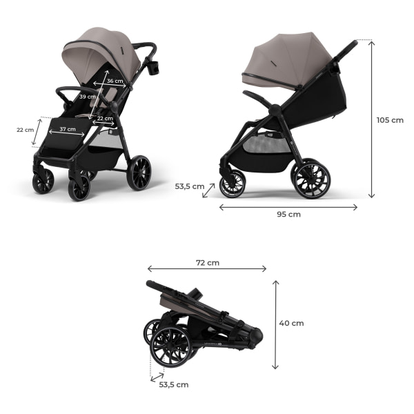 Kinderkraft wózek spacerowy GRANDE 2 SAND BEIGE - 5