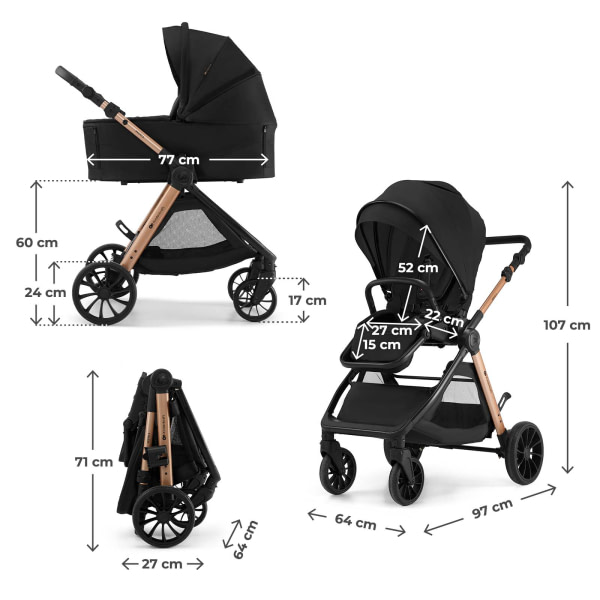 Carrito multifuncional 2en1 Kinderkraft VESTO 2 Black - 10
