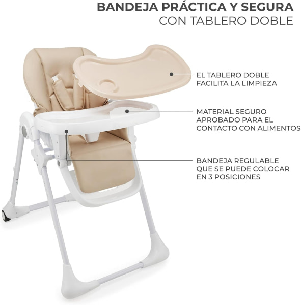 Kinderkraft TUMMIE  highchair beige - 5