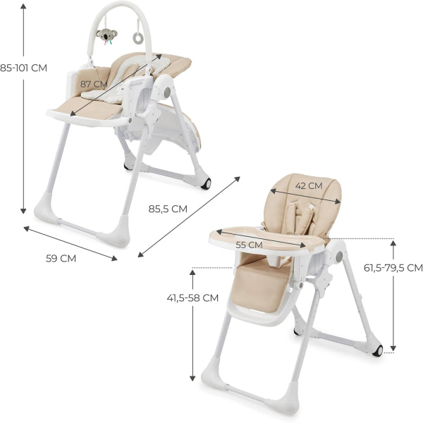 Kinderkraft TUMMIE  highchair beige - 10