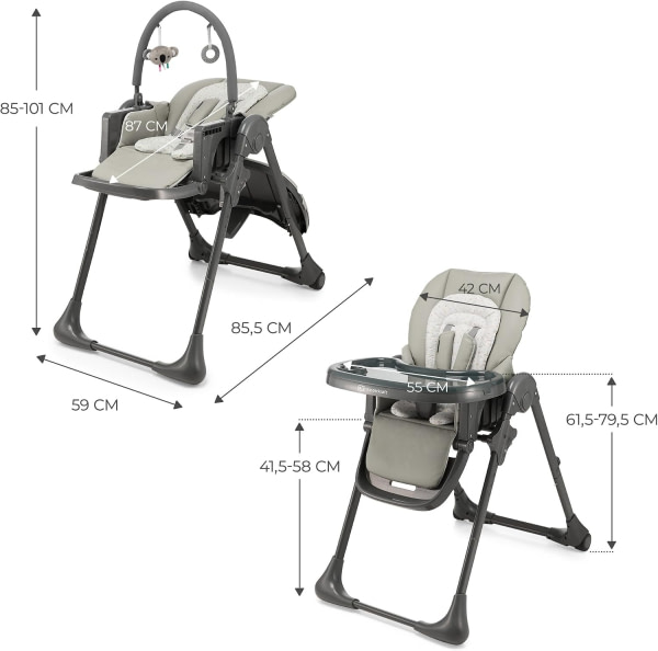 Kinderkraft TUMMIE highchair grey - 10