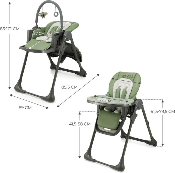 Kinderkraft TUMMIE highchair green - 10