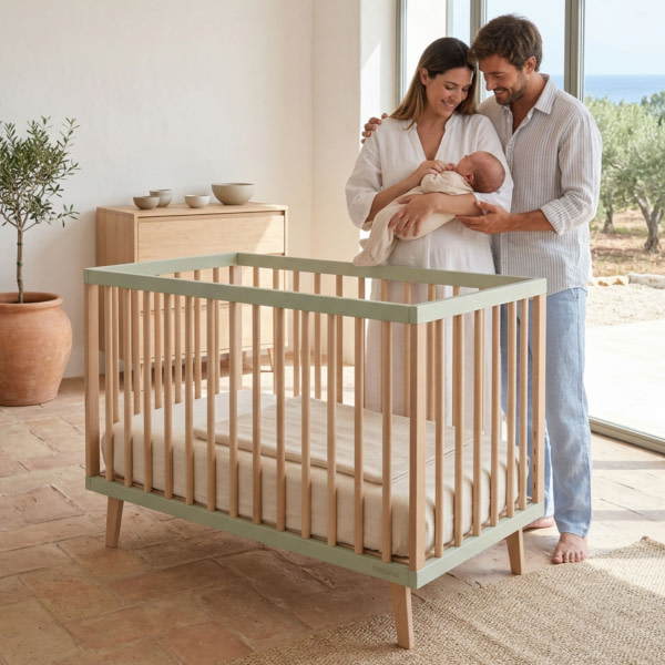 CUNA DE 120X60 MENCIA VERDE MINT/MADERA - 2